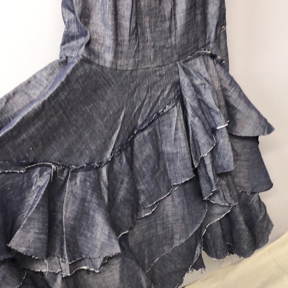 Milly Midi Apron Ruffle Dress-closed Jeans linen - Picture 10 of 14